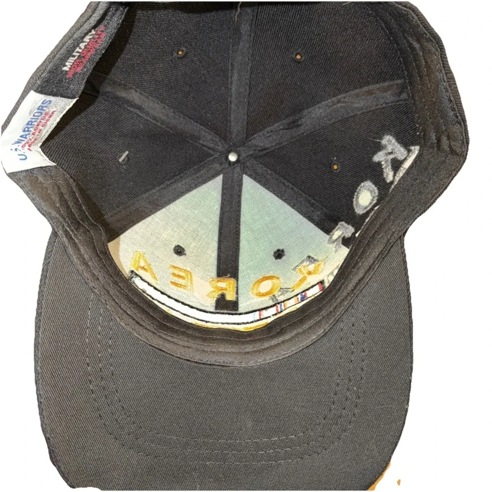 Korea War Veteran Black Hat Baseball Cap US Warriors One Size FIts All Snap Back